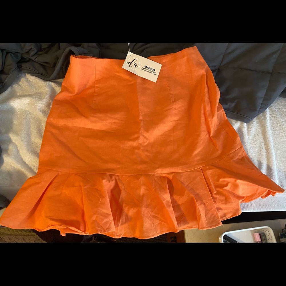 Orange Ruffled Skirt